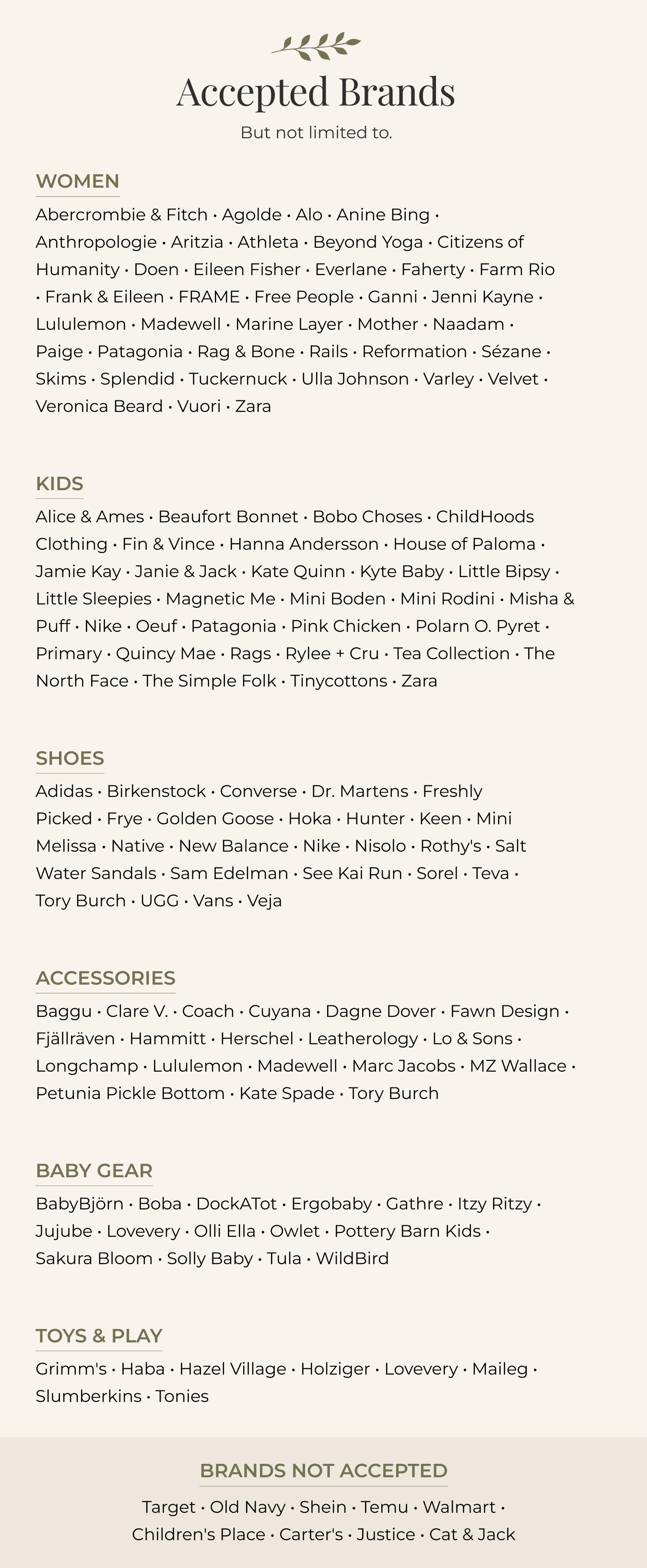 Accepted Brands